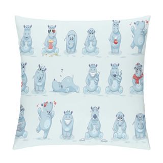 Personality  Set Of Hippo Pillow Covers