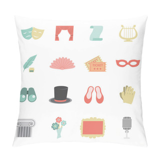 Personality  Theatre Icon Flat Pillow Covers