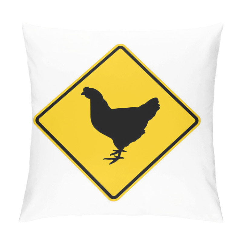 Personality  Road Sign - Chicken Crossing Pillow Covers