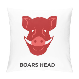 Personality  Boars Head Logo Isolated On White Background , Colorful Vector I Pillow Covers