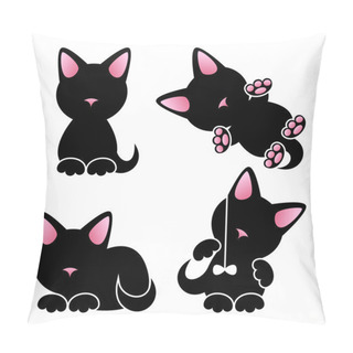 Personality  Abstract Cute Kitten Vector Set Pillow Covers