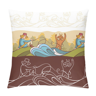 Personality  Background With Fairytale Characters Pillow Covers