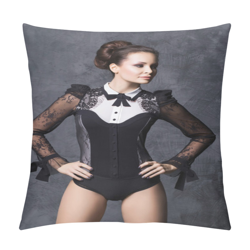 Personality  Young And Graceful Woman Posing In Fashion Lingerie Pillow Covers