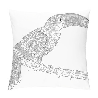 Personality  Zentangle Stylized Toucan Pillow Covers