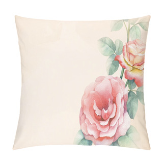 Personality  Watercolor Rose Flowers Card Pillow Covers