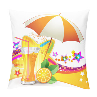 Personality  Glass Of Orange Juice Pillow Covers