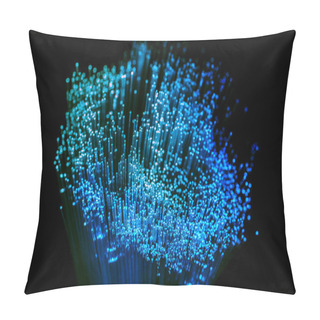 Personality  Glowing Blue Fiber Optics Background Pillow Covers