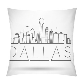Personality  Dallas City Skyline With Typographic Design Pillow Covers