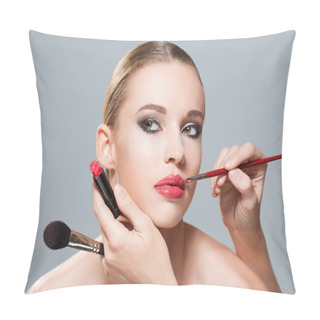 Personality  Portrait Of Makeup Beauty. Pillow Covers