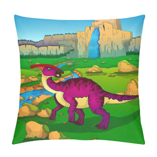 Personality  Parasaurolophus On The Background Of Nature Pillow Covers