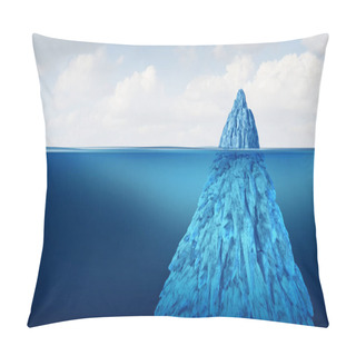 Personality  Iceberg Floating In Cold Arctic Ocean Water With A Small Part Of The Frozen Ice Mountain Above Sea And Other Huge Part Of The Freezing Snow As A Hidden Danger  Under The Water As A Cold Winter Obstacle 3D Render. Pillow Covers