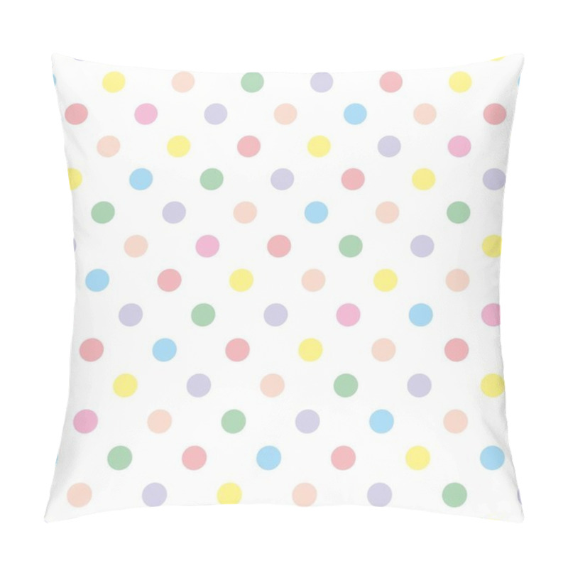Personality  Seamless vector pattern texture with colorful polka dots on white background pillow covers