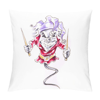 Personality  Sketch Of Tattoo Art, Monster Pillow Covers