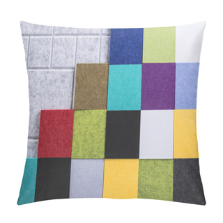 Personality  Colored Squares Of Acoustic Polyester On Gray Background Pillow Covers