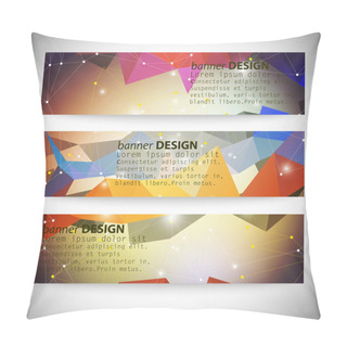 Personality  Set With Polygonal Abstract Shapes, Circles, Lines And Triangles. Triangle Design Vector Illustration Pillow Covers