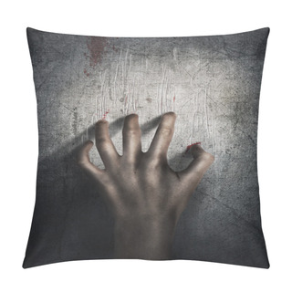 Personality  Horror Scene. Hand On Wall Backround. Poster, Cover Concept. Pillow Covers