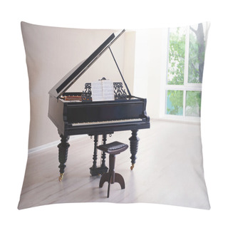 Personality  Piano In Empty Classic Room Pillow Covers