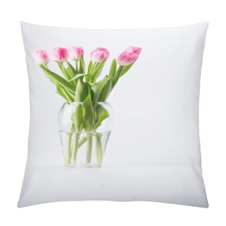 Personality  Pink Tulips In Vase Pillow Covers