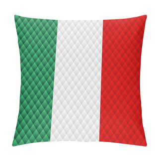 Personality  Mosaic Flag Of The Italy - Illustration, Three Dimensional Flag Of Italy Pillow Covers