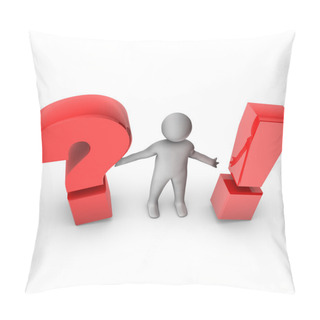 Personality  3d Man With Question And Exclamation Sign Pillow Covers