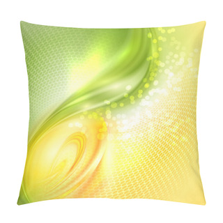 Personality  Abstract Green And Yellow Waving Background Pillow Covers