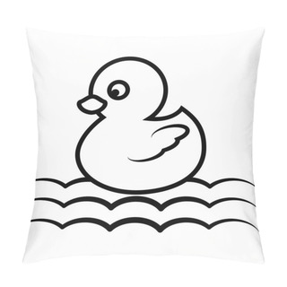 Personality  Duck Cartoon Icon Outline Pillow Covers