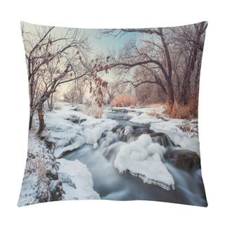 Personality  Winter Forest. River Krinka (Ukraine) Pillow Covers