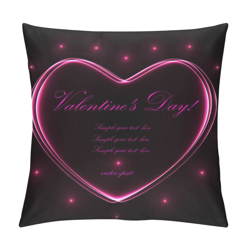 Personality  Glowing heart on black pillow covers