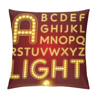Personality  Alphabet Font With Realistic Lamp Pillow Covers