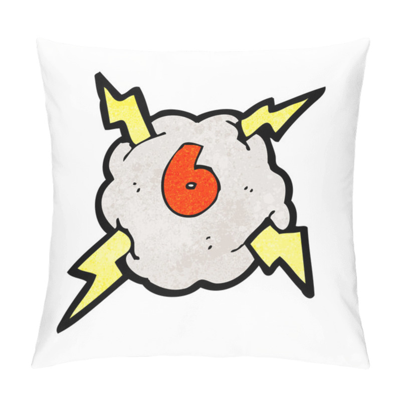 Personality  Cartoon Lightning Bolt Storm Cloud Number 6 Pillow Covers