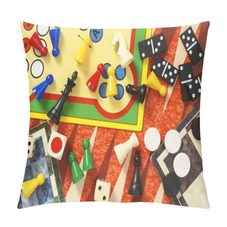 Personality  Top View Of Board Games Pillow Covers