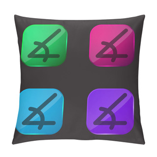 Personality  Angle Of Acute Shape Four Color Glass Button Icon Pillow Covers