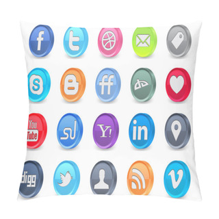 Personality  20 Social Media Icons Pillow Covers