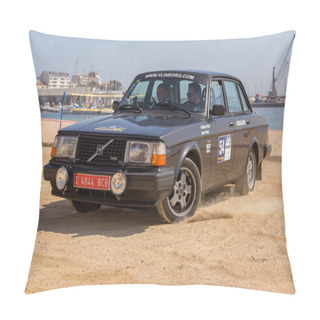 Personality  XV Rally Costa Brava Historic Car Race In A Small Town Palamos In Catalonia. 04. 20. 2018 Spain, Town Palamos Pillow Covers