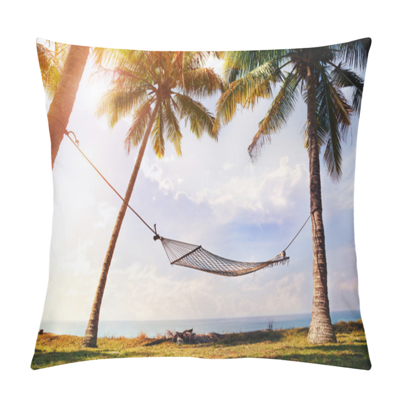 Personality  Hammock on palm trees pillow covers