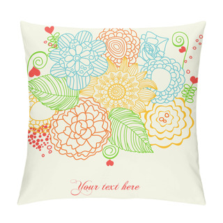 Personality  Flowers And Hearts Love Card Pillow Covers