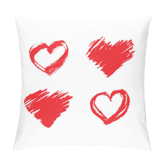 Personality  Hand Drawn Red Hearts Pillow Covers