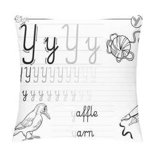 Personality  Learn To Write Letter Y Workbook For Kids Pillow Covers