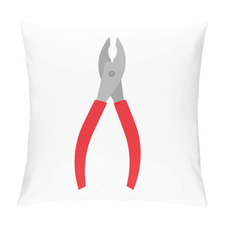 Personality  Diagonal Pliers Red Wrench Tools Mechanic Design Vector Icon. Ma Pillow Covers