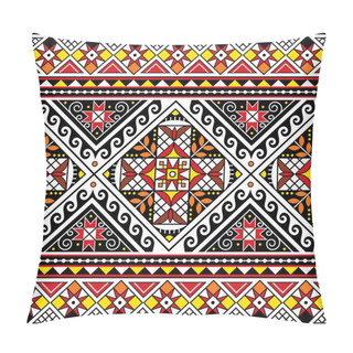 Personality  Ukrainian Hutsul Pysanky Vector Seamless Pattern - Traditional Easter Eggs Repetitive Design Styled As The Folk Art Backgrounds From Ukraine Pillow Covers