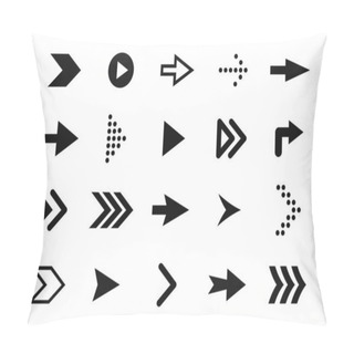 Personality  Set Of Arrows, Forward And Back. Black Arrow Icons And Pictograms, Pointers And Direction Signs. Straight Arrows For Web Design Pillow Covers