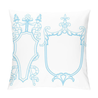 Personality  Vintage Luxury Decorative Ornate Shield, Frame And Border. Pillow Covers