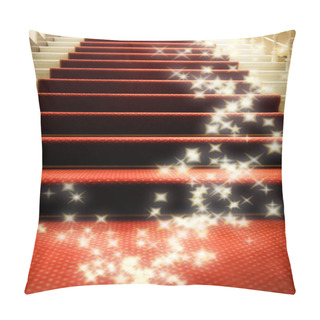 Personality  Stairs Covered With Red Carpet Pillow Covers