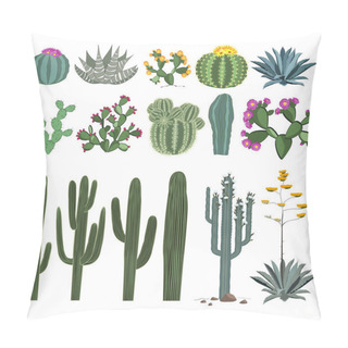Personality  Cactus And Succulent Vector Set Pillow Covers