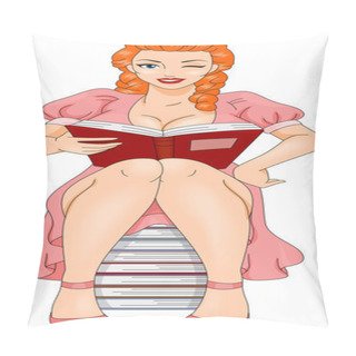 Personality  Pin Up Girl Books Pillow Covers