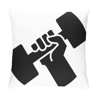 Personality  Dumbbell In Hand Icon Pillow Covers