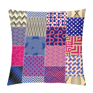Personality  Seamless Background Pattern. Textile Patchwork Pattern In Retro Geometric Style. Vector Image Pillow Covers