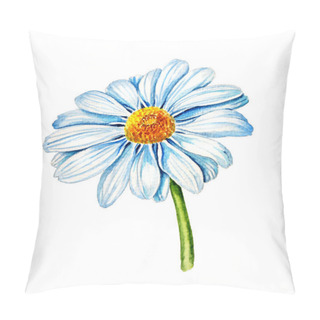 Personality  Daisy Flower Isolated On A White Background Pillow Covers