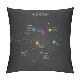 Personality  Company Profile Overview Template With Colorful Circles, Dots On Pillow Covers