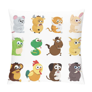 Personality  Chinese Zodiac Animals Pillow Covers